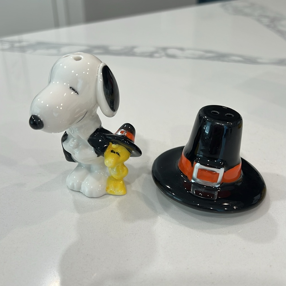 Cute.🎃 Pilgrim Snoopy Salt & Pepper